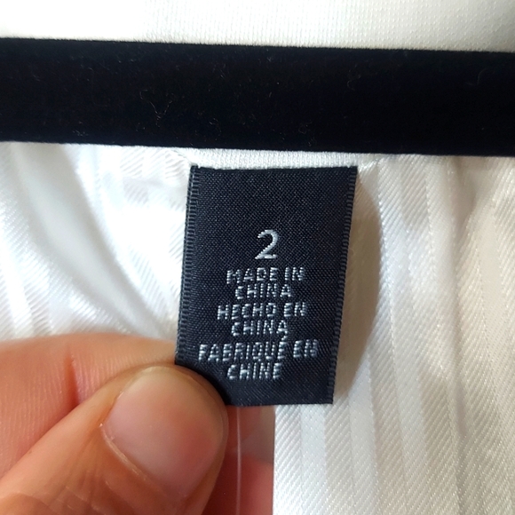 Chico's Black Label Antique White Zipper Blazer Jacket - Picture 3 of 16